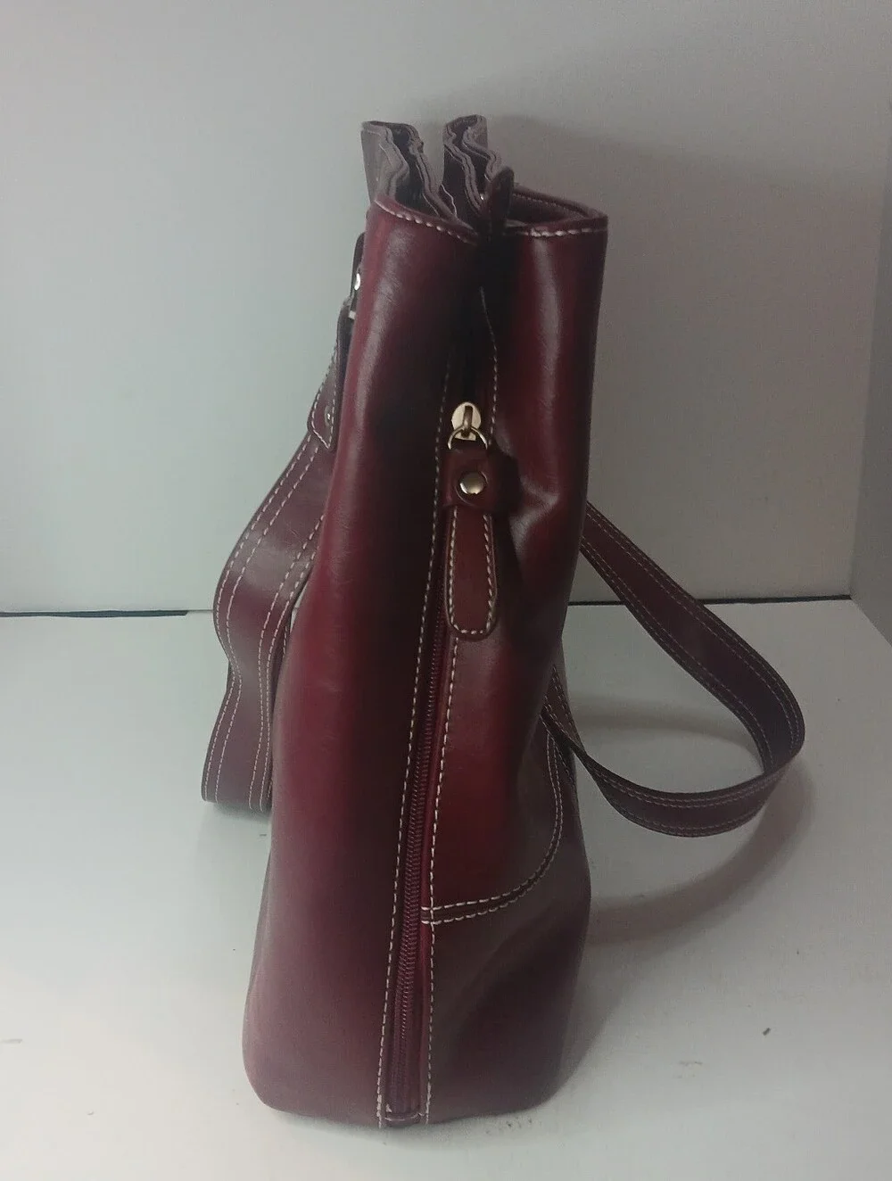 Franklin Covey Women's Red Leather Tote Bag